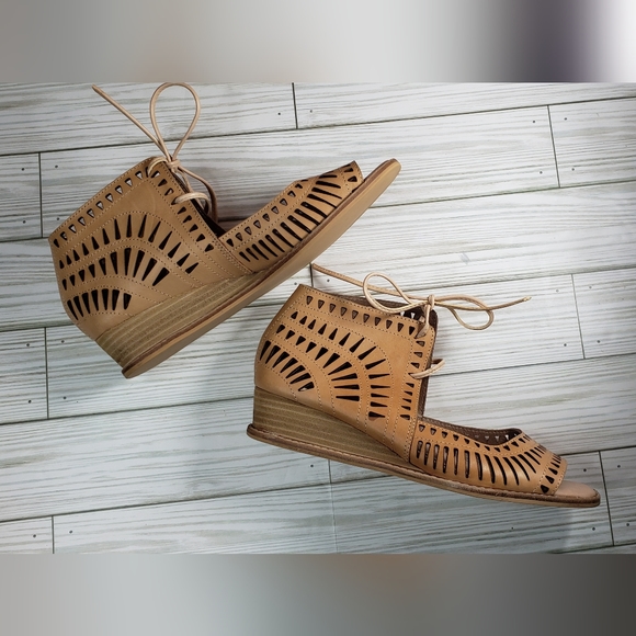 Jeffrey Campbell wedge-heeled open-toed women's shoes size 9 - Picture 3 of 13